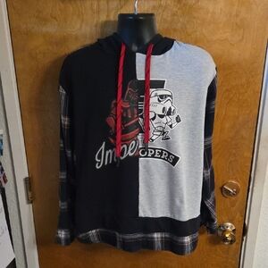 Disney Parks Star Wars Imperial Storm Troopers Patchwork Adult Unisex Hoodie LG